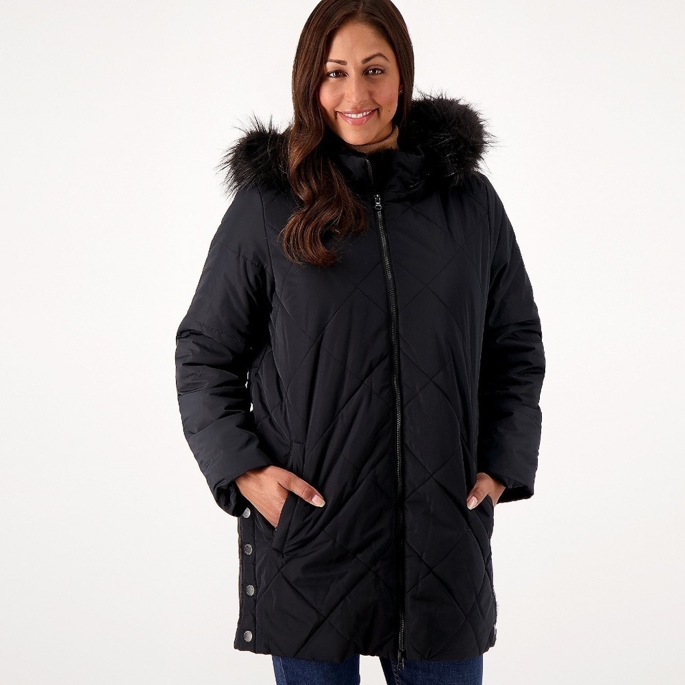 Nuage Faux Fur Lined Quilted Parka with Hood Medium​​​​​